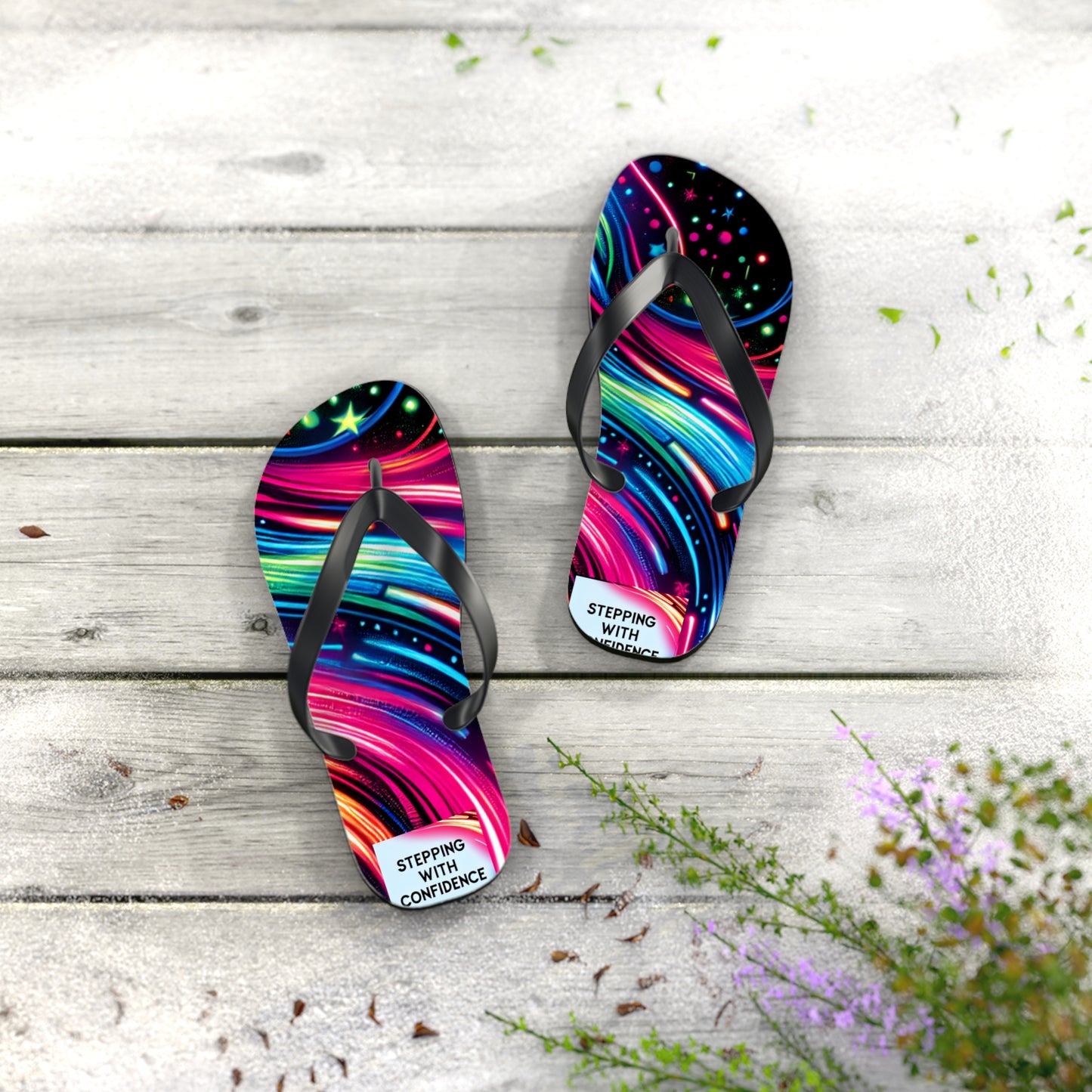 Colorful Flip Flops - 'Stepping with Confidence' Beach Sandals for Summer Fun