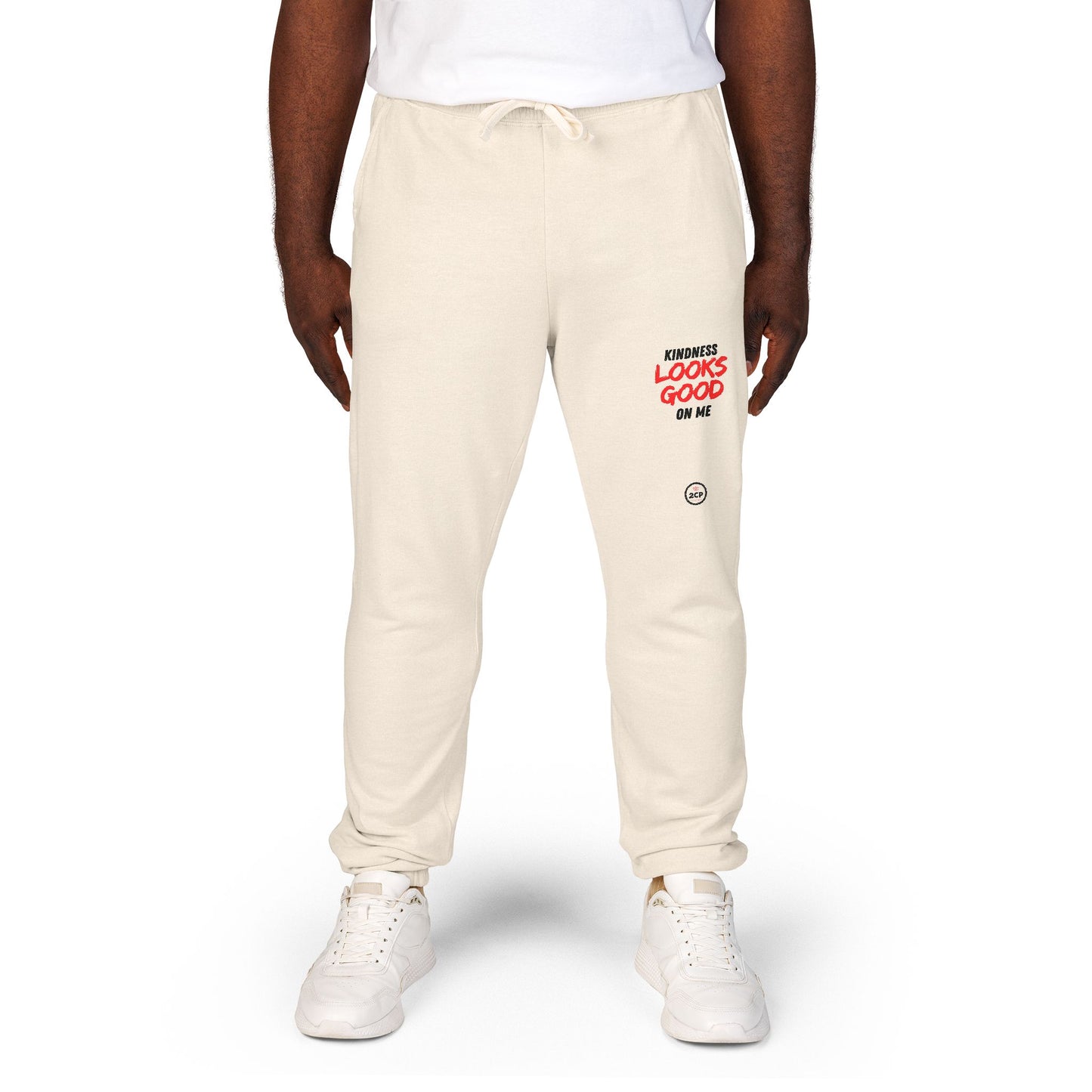 "Kindness Looks Good On Me" Cozy Vintage Fleece Sweatpants - Perfect for Lounging, Fitness, Home, Gifting, Unisex Style