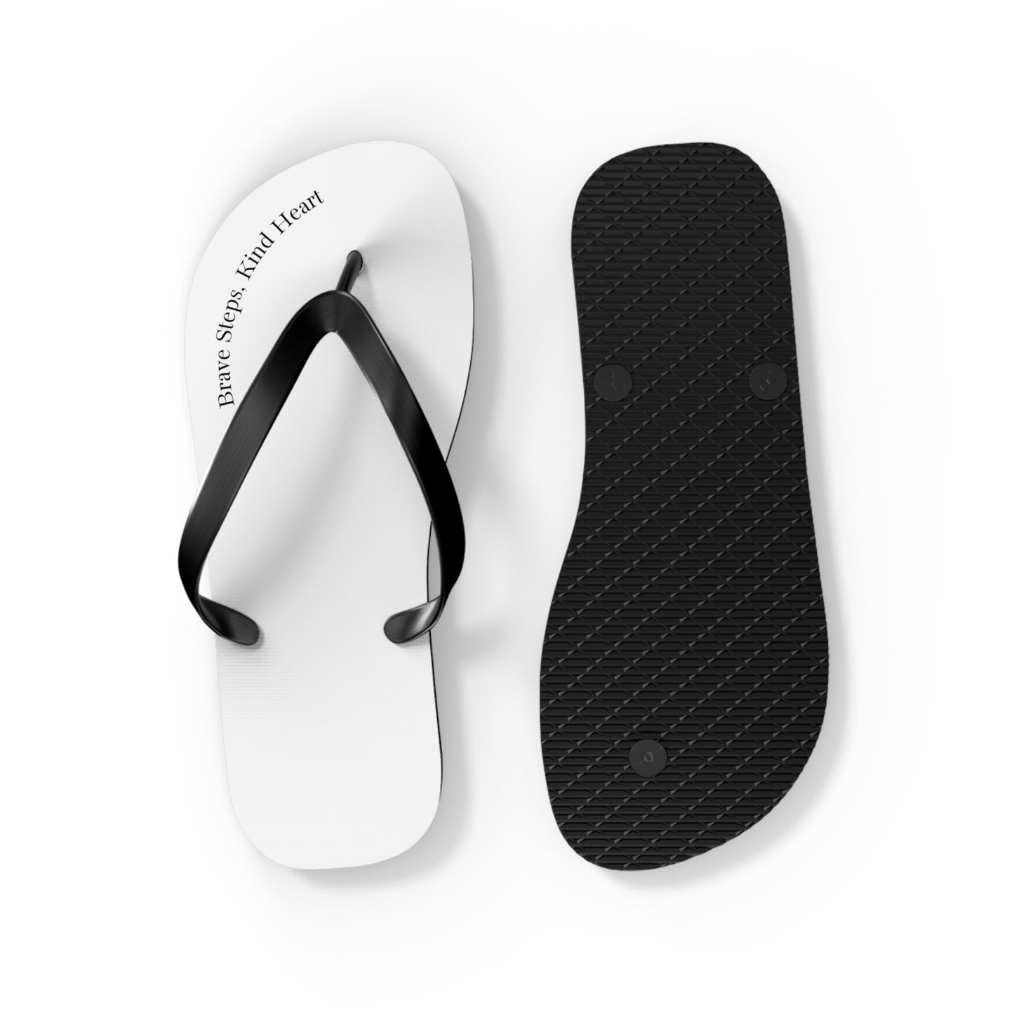 Brave Steps, Kind Heart, Flip Flops for Relaxation, Beach Days, Summer Fun, Perfect Gift, Casual Comfort