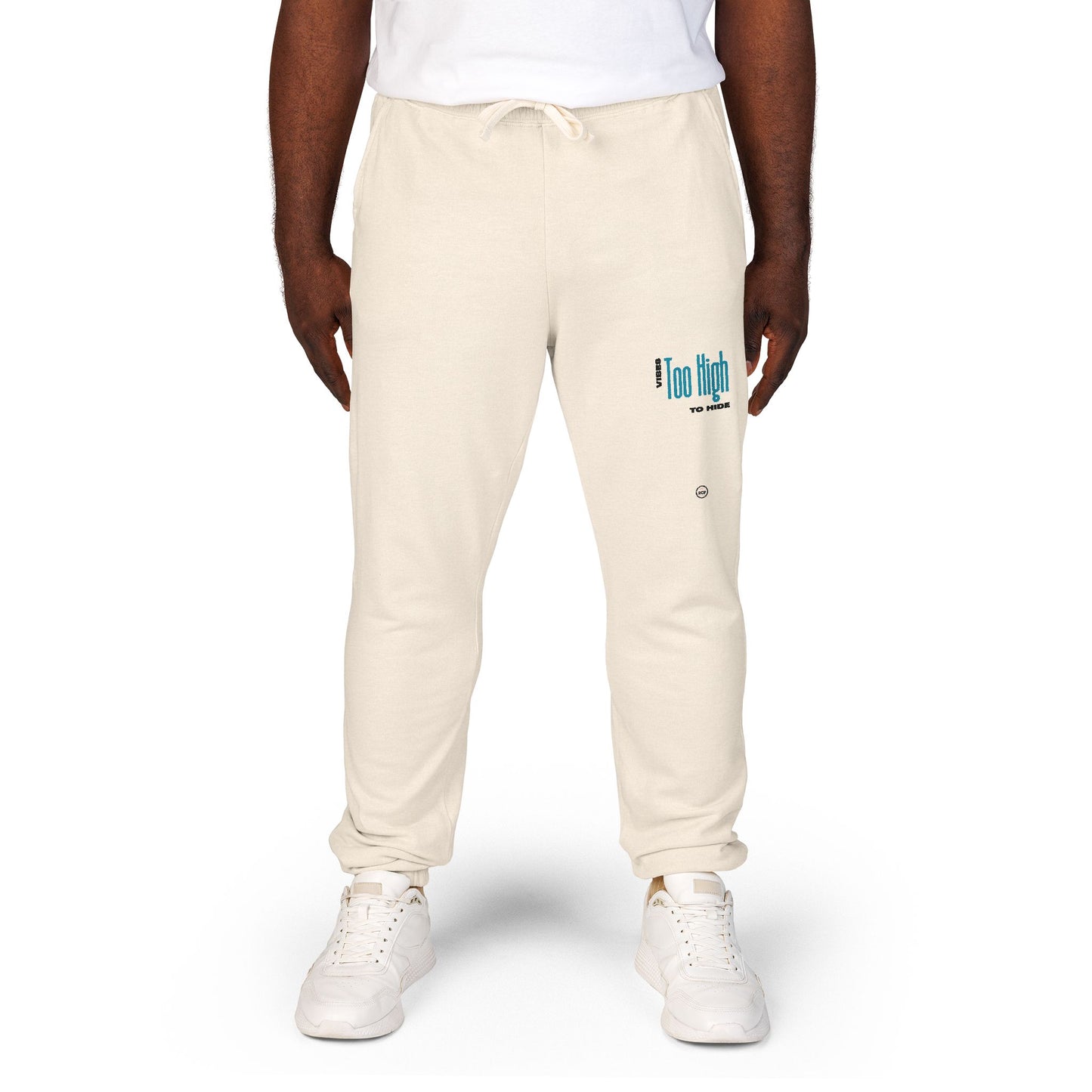 "Vibes Too High To Hide" Garment-Dyed Fleece Sweatpants | Cozy Sweatpants for Relaxation, Jogging, Casual Wear, Gift for Her, Comfortable Lounge Pants