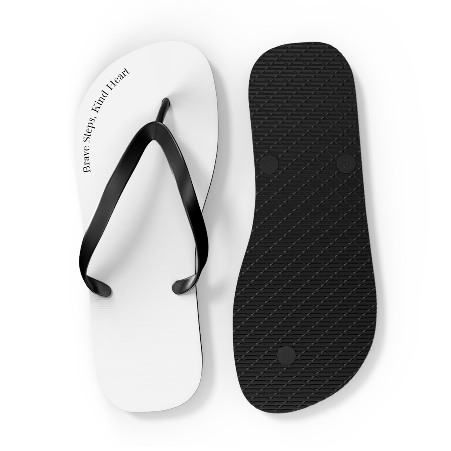 Brave Steps, Kind Heart, Flip Flops for Relaxation, Beach Days, Summer Fun, Perfect Gift, Casual Comfort