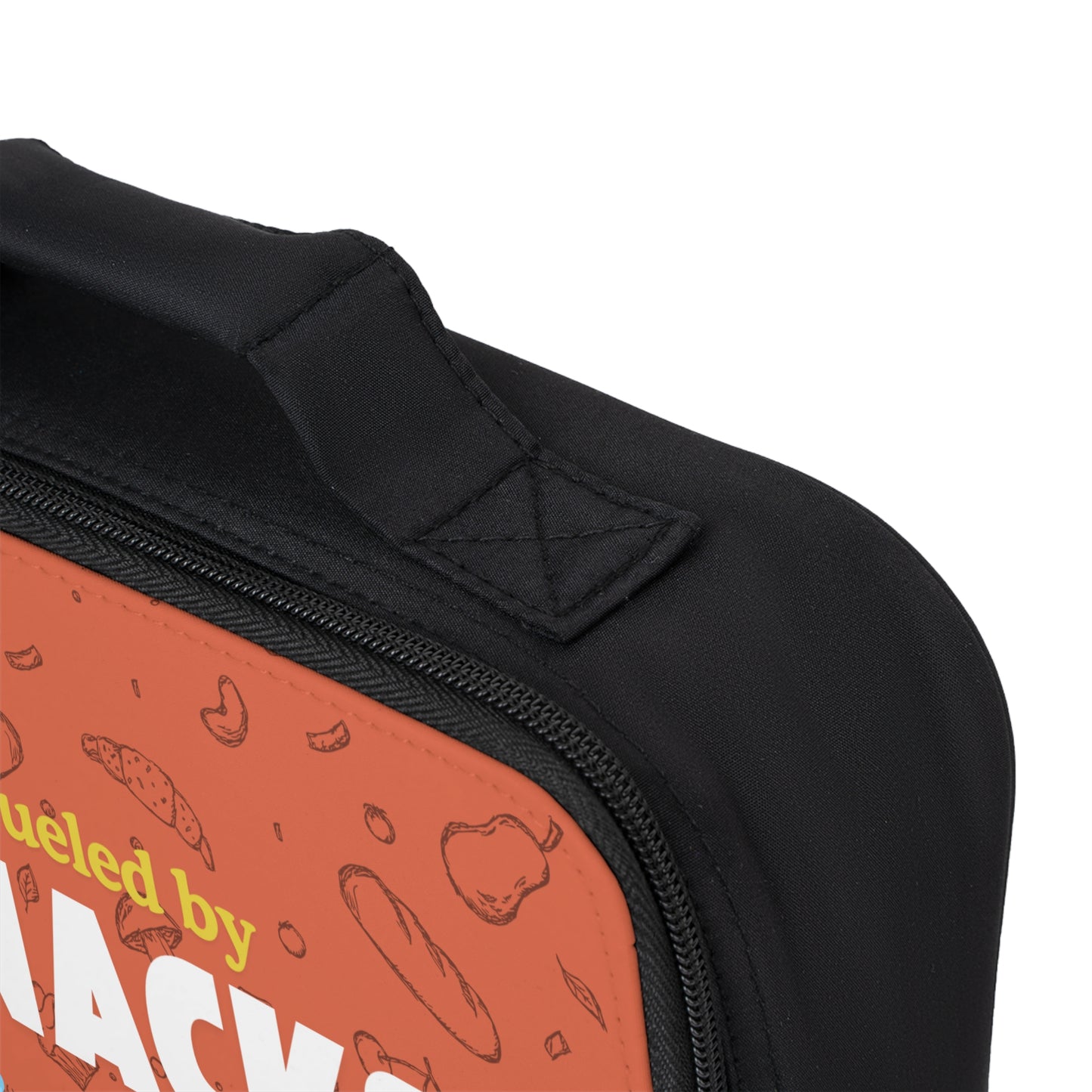 " Fueled by snacks & self love" Snack Lovers Lunch Bag - Perfect for Work, School, Picnics, or Self-Love Days | Insulated, Fun Design, Gift for Foodies, Kids, Adults