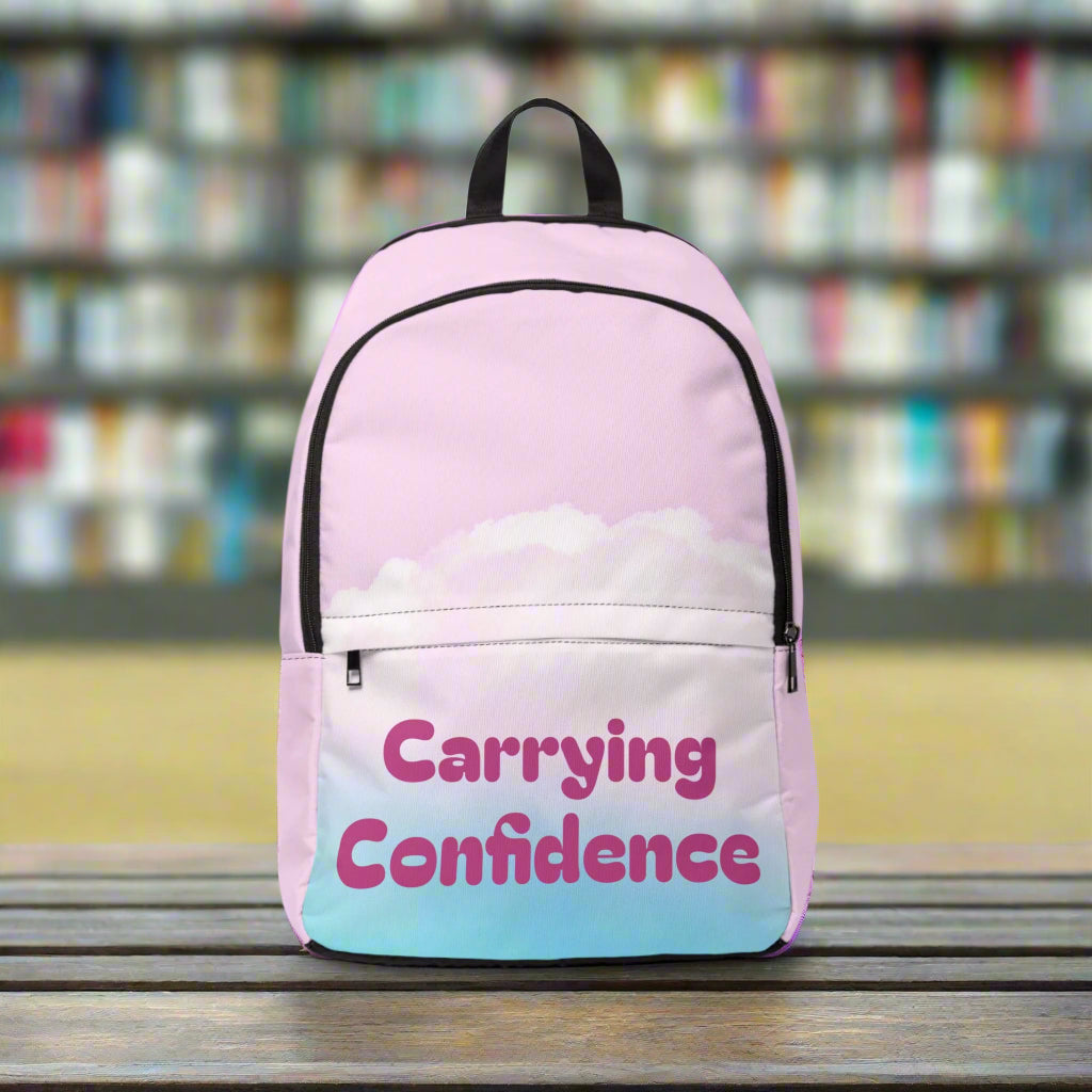 Carrying Confidence Cloud Backpack, Motivational Bag, Unisex School Backpack, Casual Everyday Use, Great for Gifting