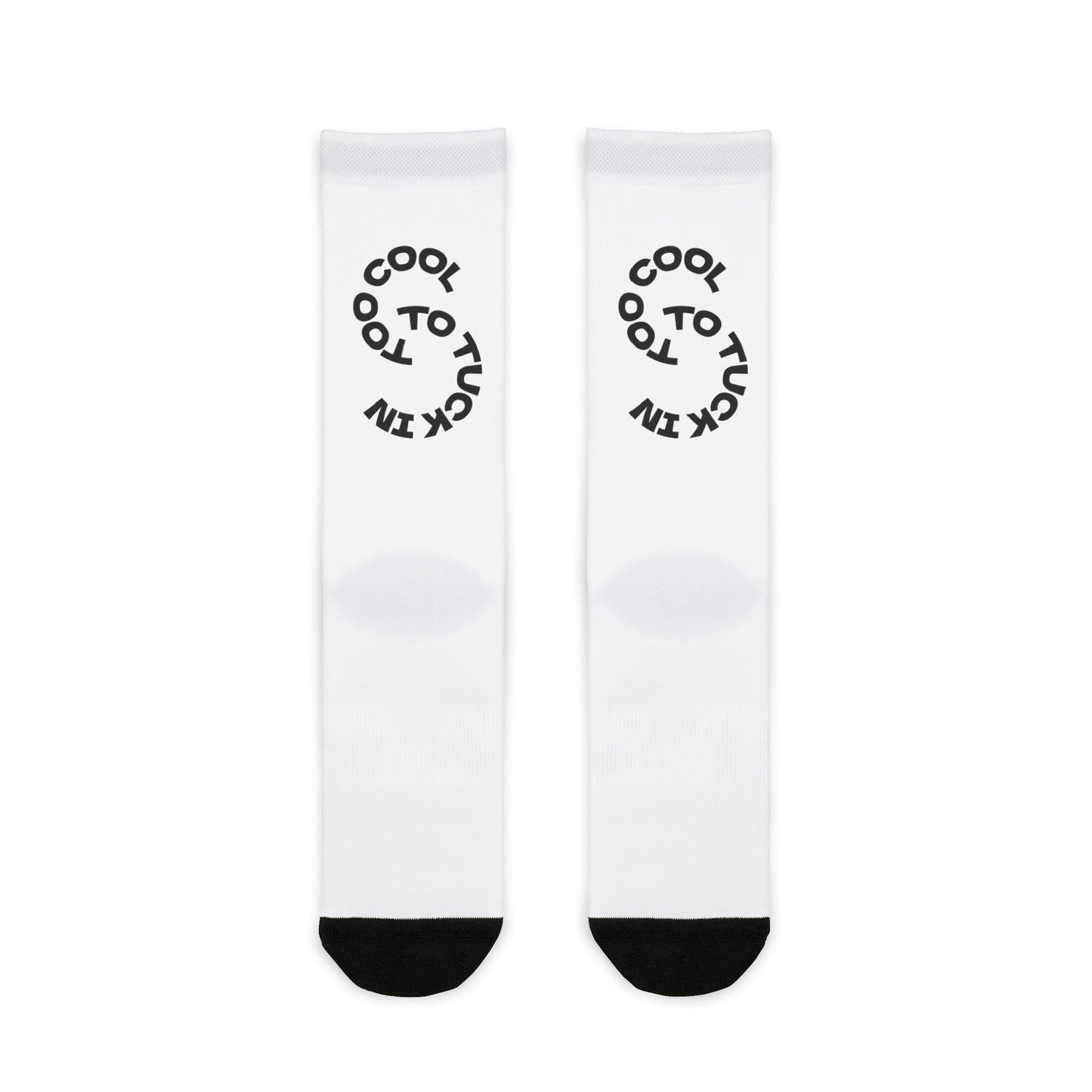 Too Cool Statement Crew Socks | Fun Gift for Teens, Trendy Streetwear, Casual Style, Unique Fashion Accessories, Great for Gifting