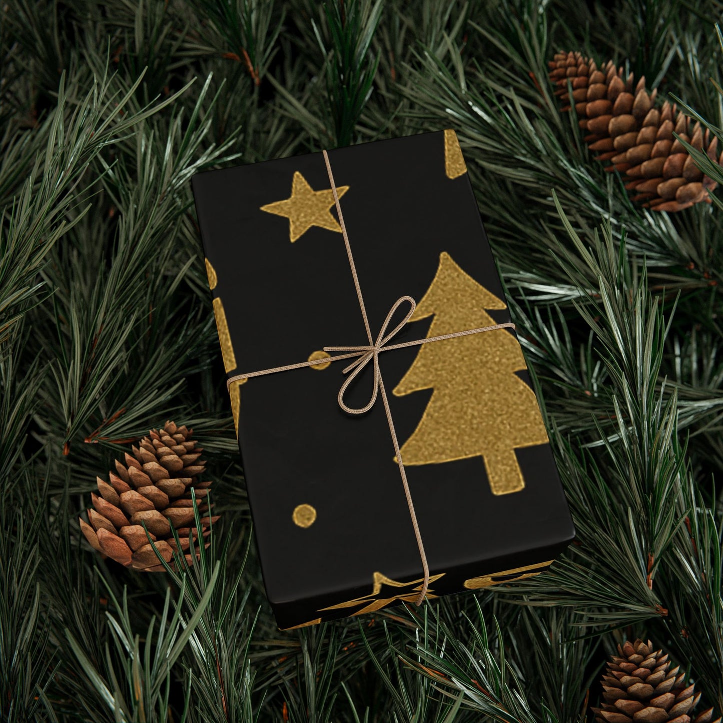 Holiday Wrapping Paper — Black & Gold ‘I Am Joyful’