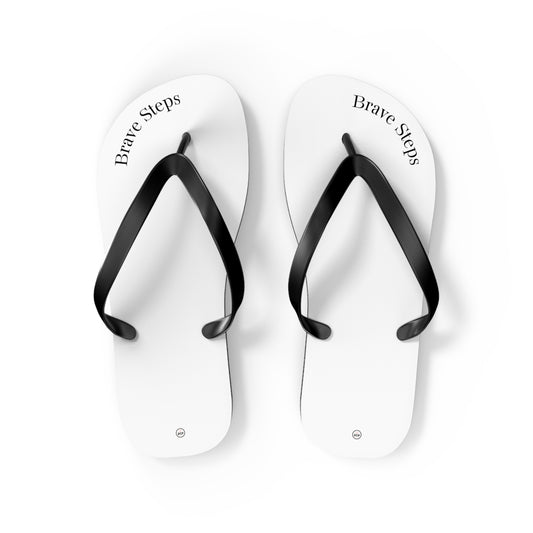 Brave Steps | White Flip Flops