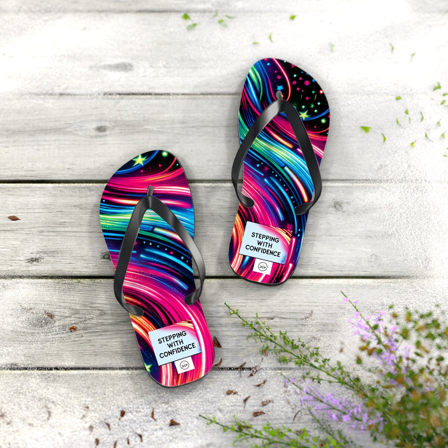 Colorful Flip Flops - 'Stepping with Confidence' Beach Sandals for Summer Fun