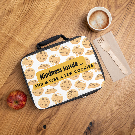 "Kindness inside...and maybe a few cookies" Cookie-Themed Lunch Bag with Kindness Quote for Kids, Cute Lunchbox, School Bag, Gift for Students, Eco-Friendly Snack Carrier