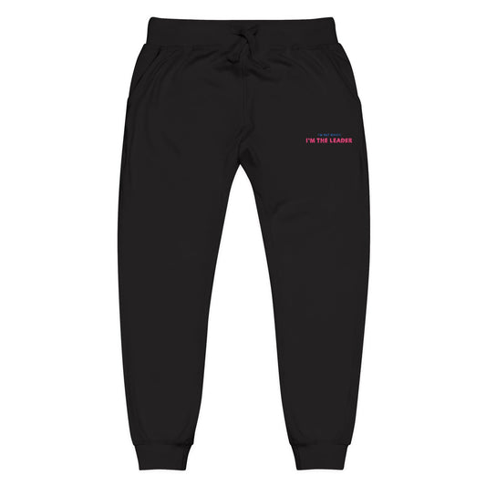 "I'm not Bossy, I'm the Leader" Cozy Unisex Fleece Sweatpants - Casual Comfort, Perfect for Lounging, Home, Holidays, Gift for Him / Her, Embroidered Style