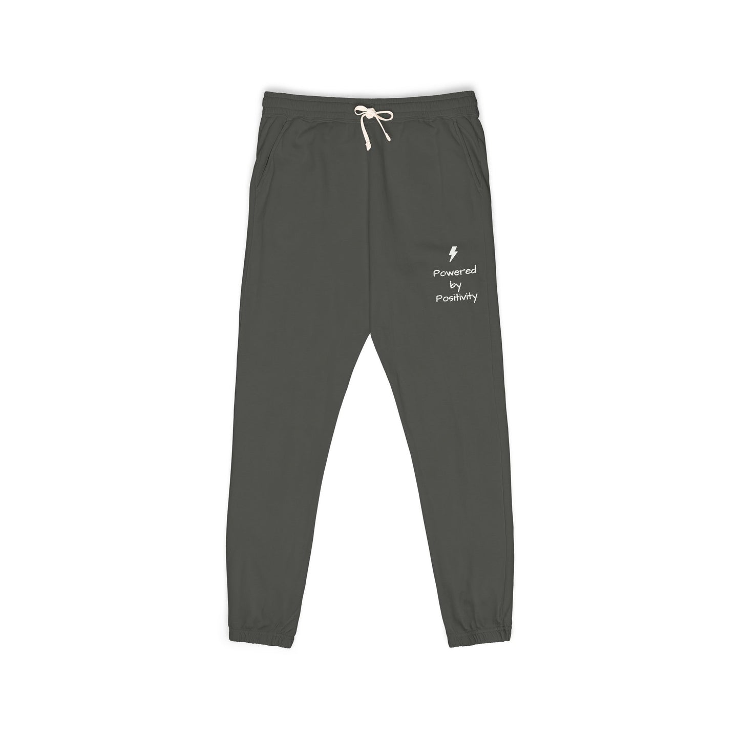 "Powered by Positivity" Cozy Unisex Sweatpants for Relaxing, Perfect for Chilling, Gift for Friends, Lounge Wear, Everyday Comfort