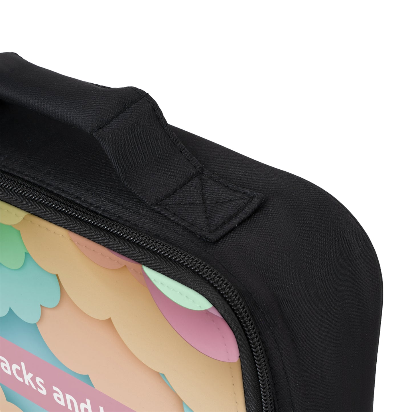 "Brains, snacks and big energy" Colorful Lunch Bag with Positive Energy - Perfect for Kids & Adults, Back to School, Meal Prep, Picnics, Outdoor Adventures