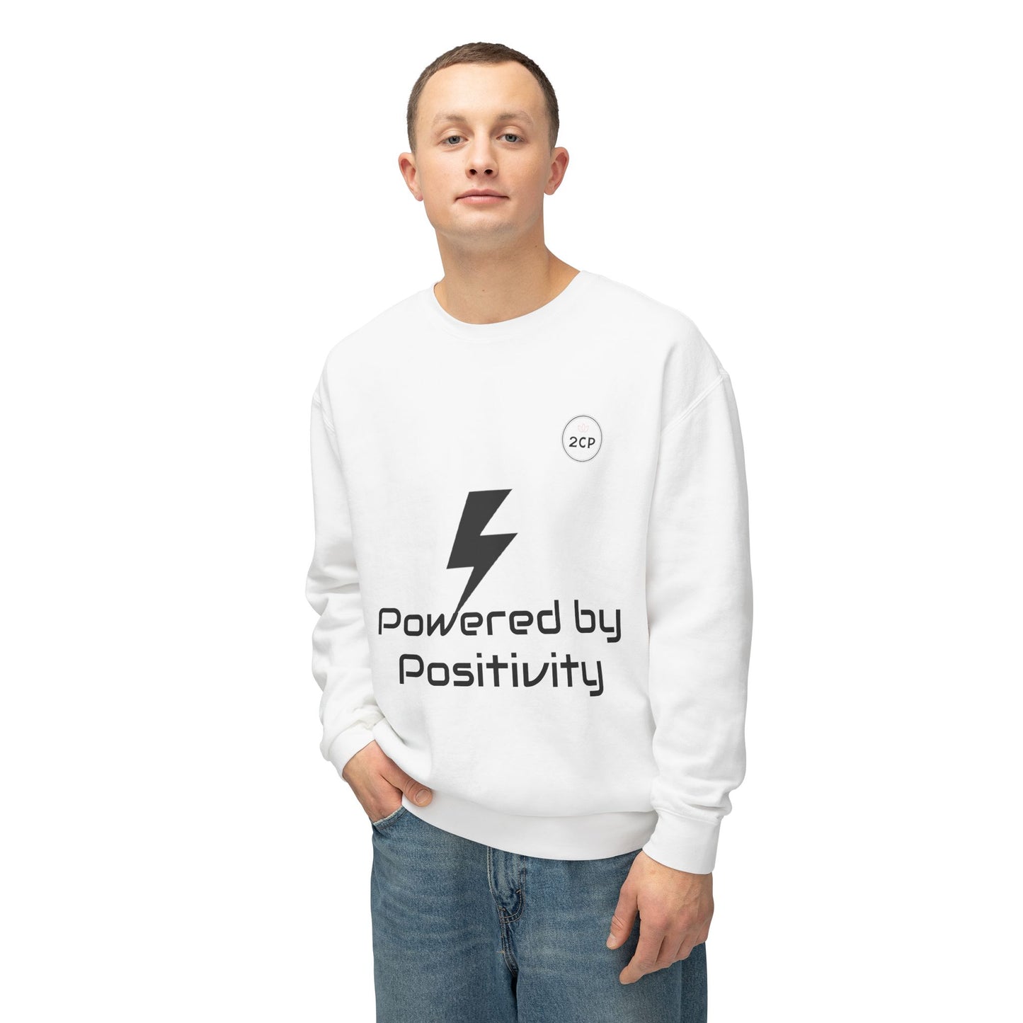 Positive by Positivity Unisex Lightweight Crewneck Sweatshirt, Motivational Gift, Casual Wear, Inspirational Fashion, Everyday Comfort