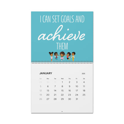 Kids Wall Calendar 2025 with Monthly Affirmations