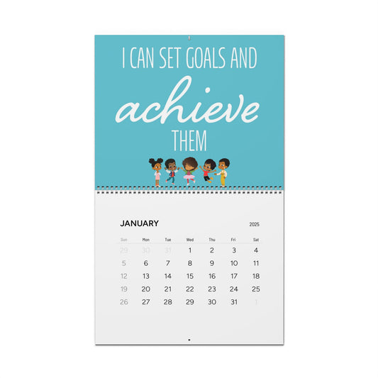 Kids Wall Calendar 2025 with Monthly Affirmations