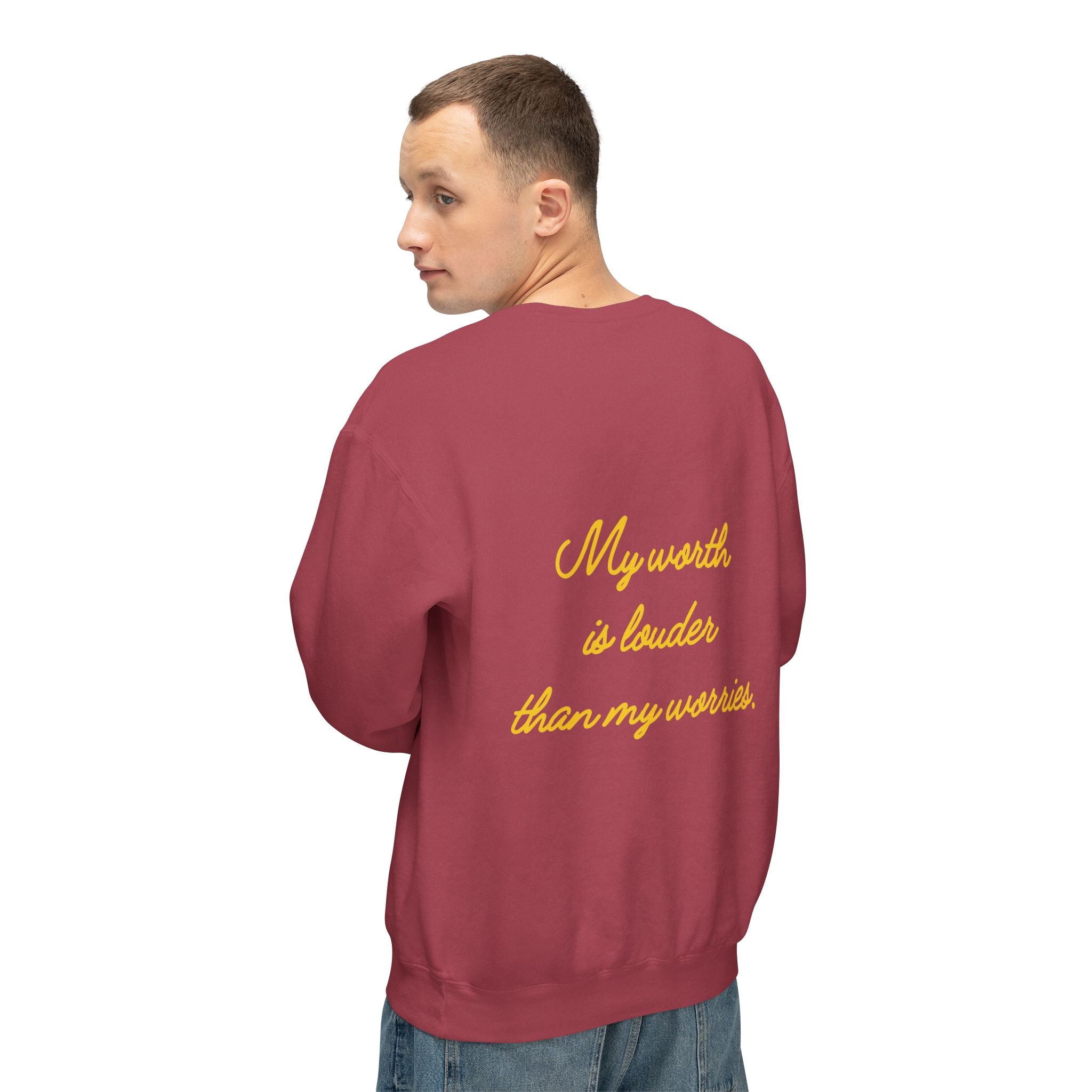My Worth Is Louder Than My Worries Affirmation Crewneck Sweatshirt