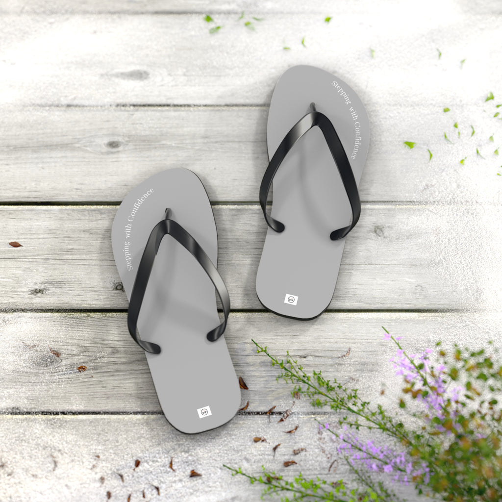 Stepping With Confidence-LIght Grey Flip Flops