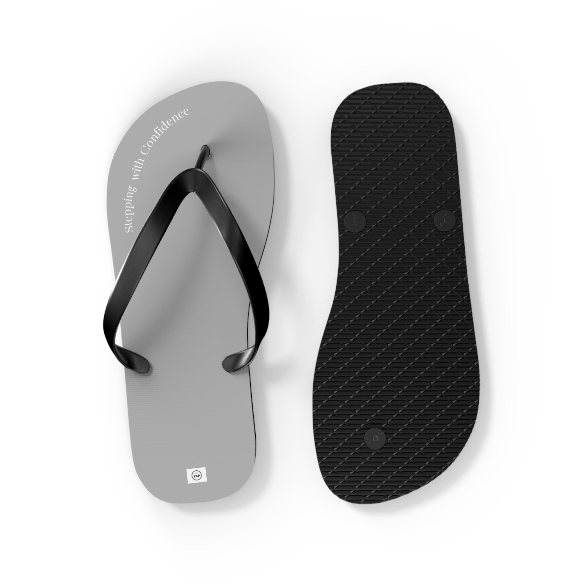 Stepping With Confidence-LIght Grey Flip Flops