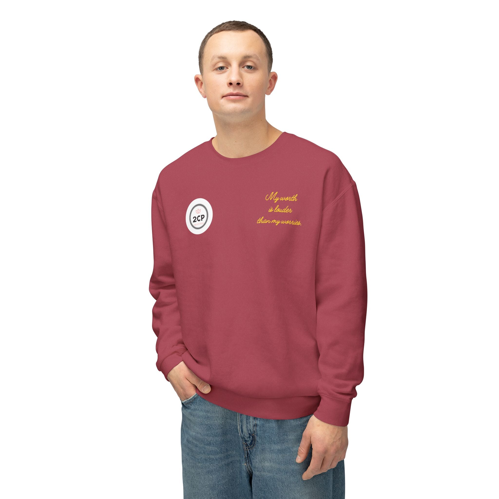 My Worth Is Louder Than My Worries Affirmation Crewneck Sweatshirt