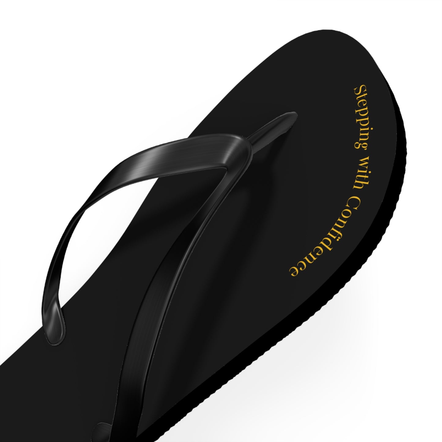 Stepping With Confidence-Black & Gold Flip Flops