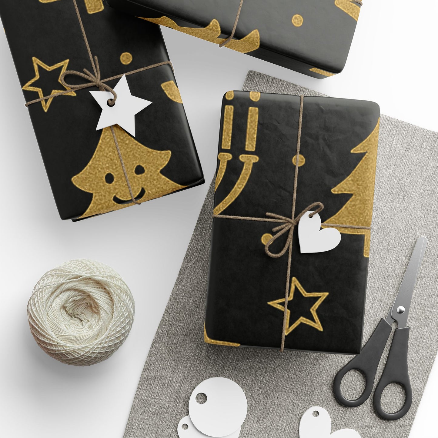 Holiday Wrapping Paper — Black & Gold ‘I Am Joyful’