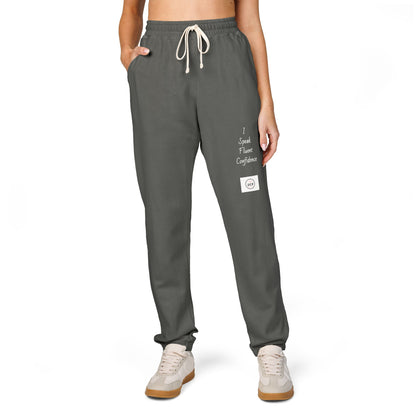 "I Speak Fluent Confidence" Cozy Unisex Sweatpants for Relaxing, Perfect for Chilling, Gift for Friends, Lounge Wear, Everyday Comfort