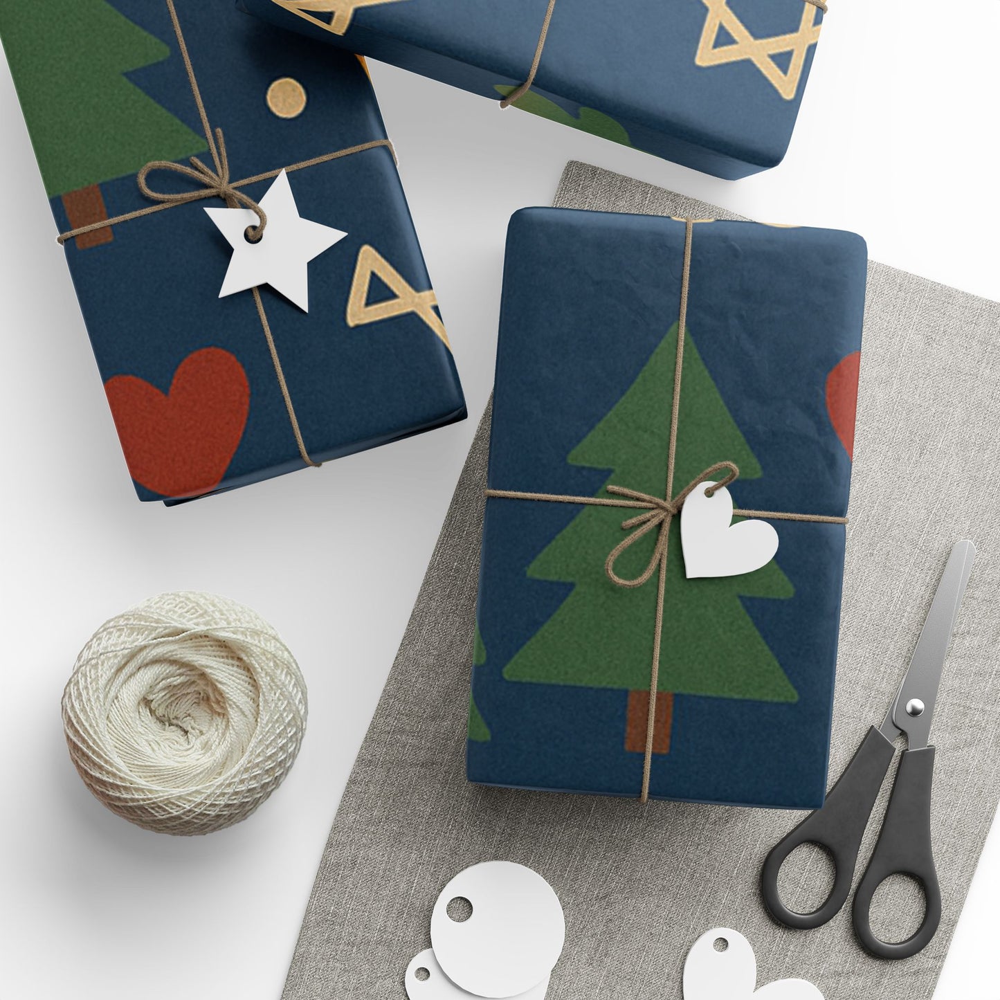 Holiday Wrapping Paper – "I Am Loved" Dreidel, Menorah & Tree Holiday Gift Wrap