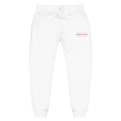 "Powered by Positivity" Cozy Embroidered Unisex Fleece Sweatpants, Comfortable Loungewear, Casual Streetwear, Perfect Gift for Any Occasion, Relaxing At Home