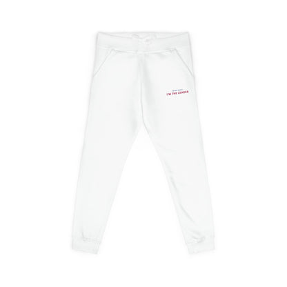"I'm not Bossy, I'm the Leader" Cozy Unisex Fleece Sweatpants - Casual Comfort, Perfect for Lounging, Home, Holidays, Gift for Him / Her, Embroidered Style