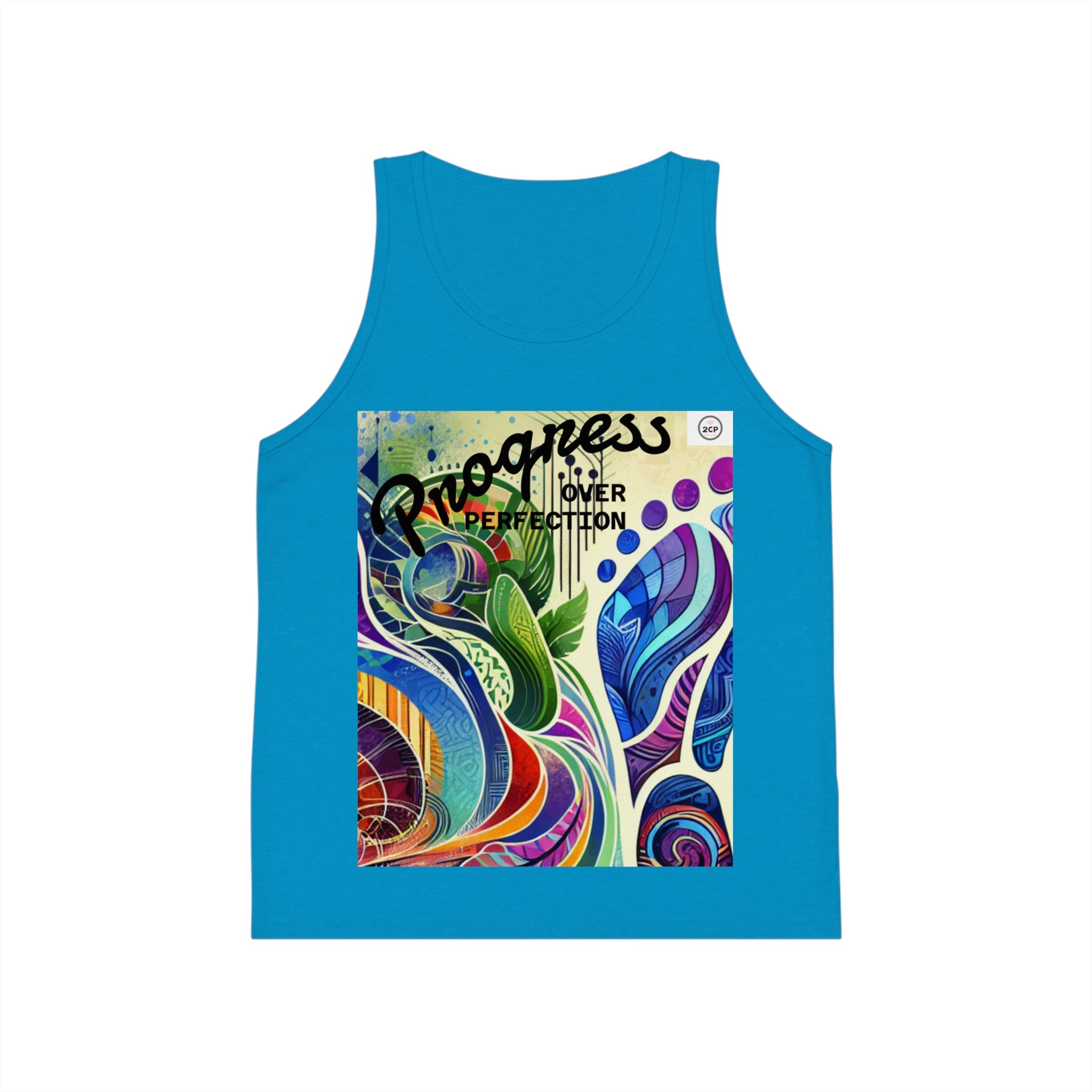 Colorful Kids Jersey Tank Top - "Progress Over Perfection"