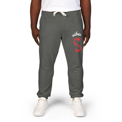 "Vibes Too High To Hide" Garment-Dyed Fleece Sweatpants | Cozy Sweatpants for Relaxation, Jogging, Casual Wear, Gift for Her, Comfortable Lounge Pants