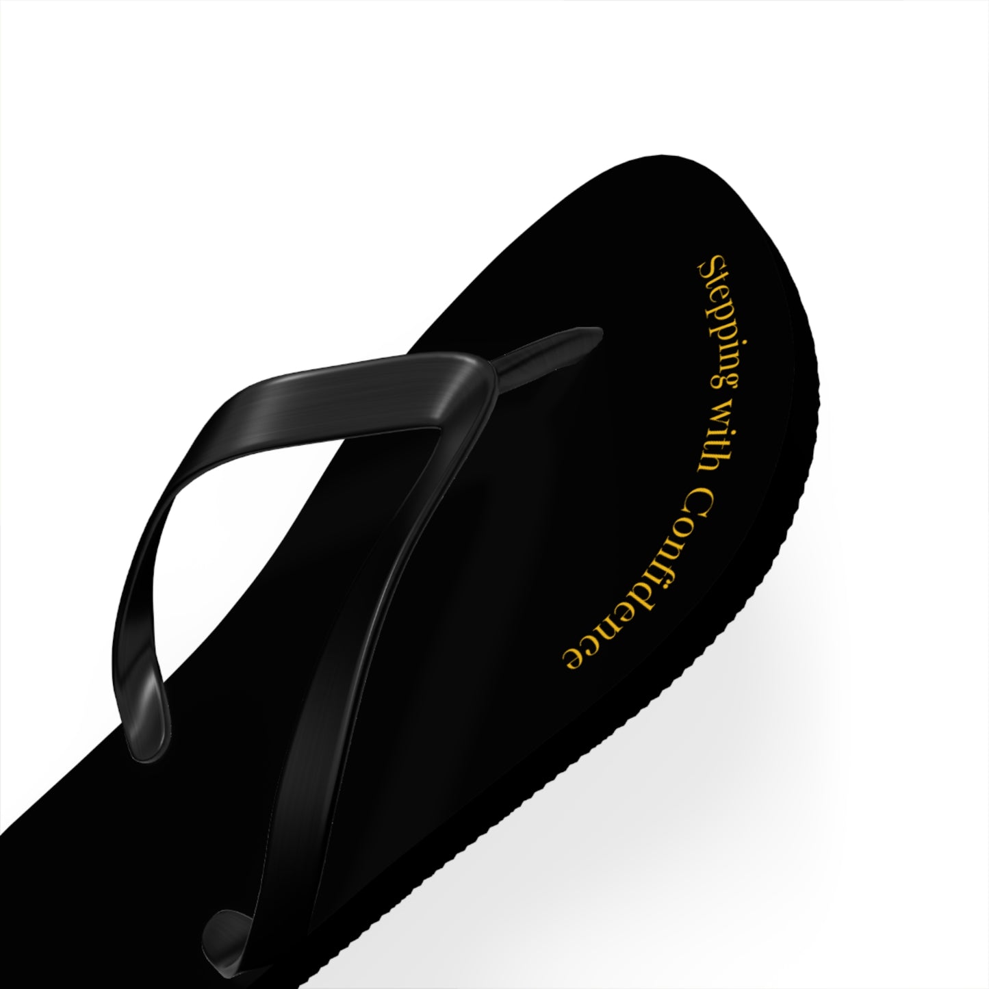 Stepping With Confidence-Black & Gold Flip Flops