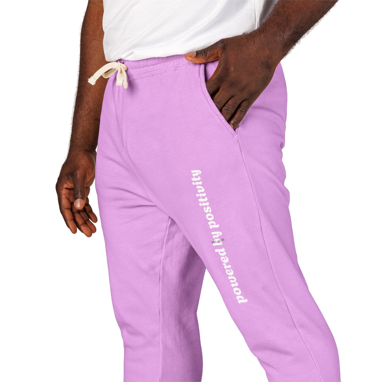 Unisex Garment-Dyed Fleece Sweatpants Powered by Positivity- Cozy Lounge Pants for Home, Comfortable Joggers for Workout, Perfect Gift for Friends and [...]