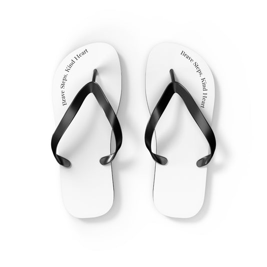 Brave Steps, Kind Heart, Flip Flops for Relaxation, Beach Days, Summer Fun, Perfect Gift, Casual Comfort
