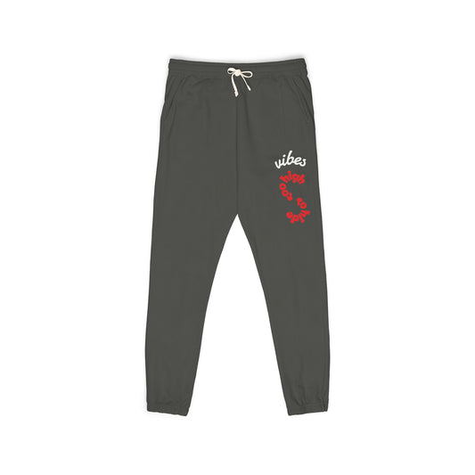 "Vibes Too High To Hide" Garment-Dyed Fleece Sweatpants | Cozy Sweatpants for Relaxation, Jogging, Casual Wear, Gift for Her, Comfortable Lounge Pants