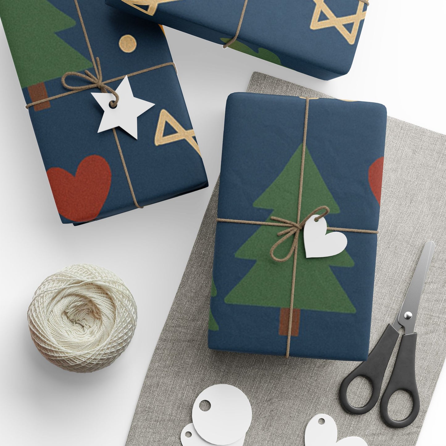 Holiday Wrapping Paper – "I Am Loved" Dreidel, Menorah & Tree Holiday Gift Wrap