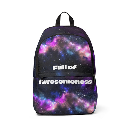 Cosmic Backpack - Full of Awesomeness, Space Theme, Gift for Students, Trendy School Bag, Travel Companion, Unique Design