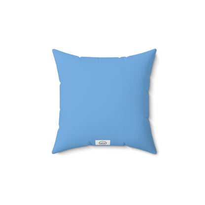 Today Is A Good Day Blue Square Pillow