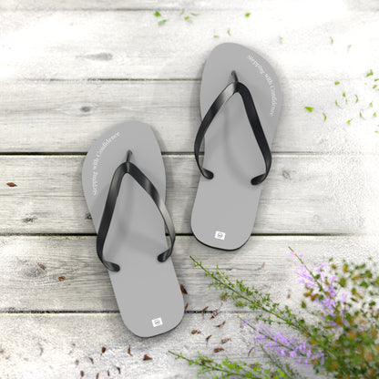 Stepping With Confidence-LIght Grey Flip Flops