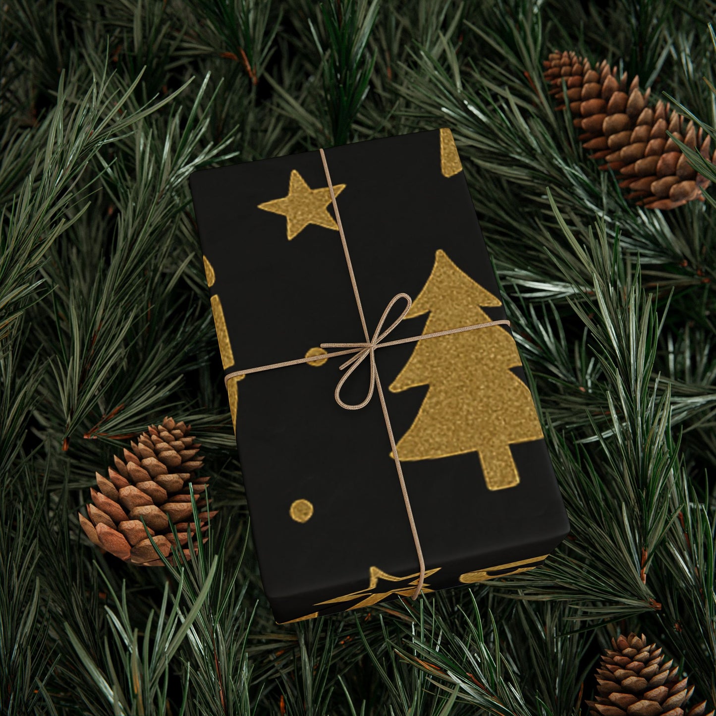 Holiday Wrapping Paper — Black & Gold ‘I Am Joyful’