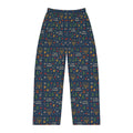 I Am Loved women's holiday pajama pants with Christmas trees, menorahs and hearts on navy