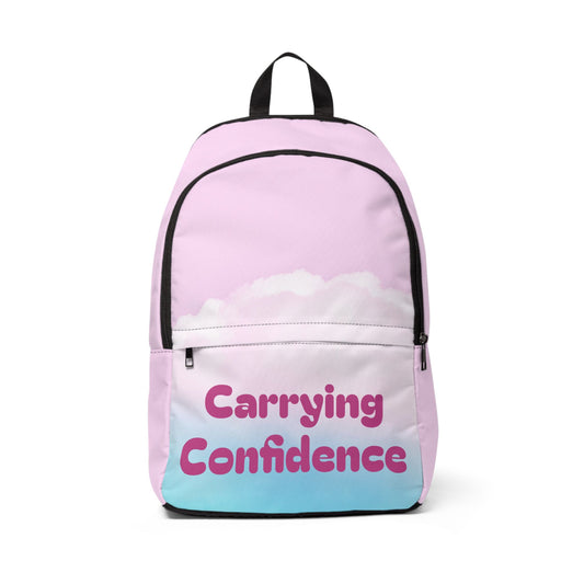 Carrying Confidence Cloud Backpack, Motivational Bag, Unisex School Backpack, Casual Everyday Use, Great for Gifting