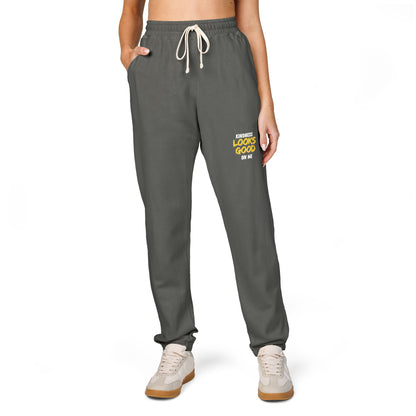 "Kindness Looks Good On Me" Cozy Vintage Fleece Sweatpants - Perfect for Lounging, Fitness, Home, Gifting, Unisex Style