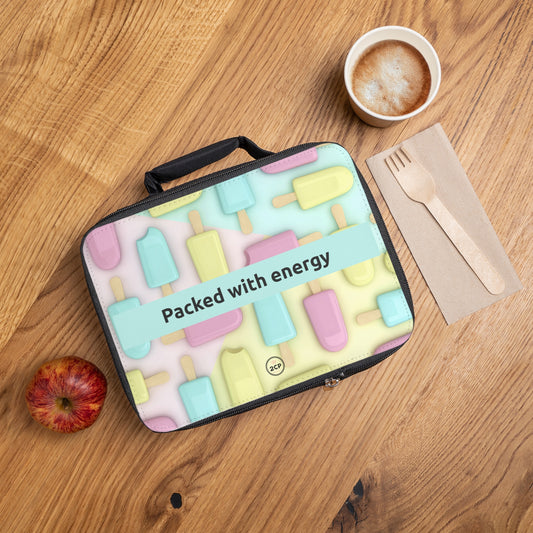 "Packed with energy" Colorful Lunch Bag with 'Packed With Energy' Design – Perfect for Kids & Adults, Lunch Tote, Meal Prep Organizer, Back to School, [...]