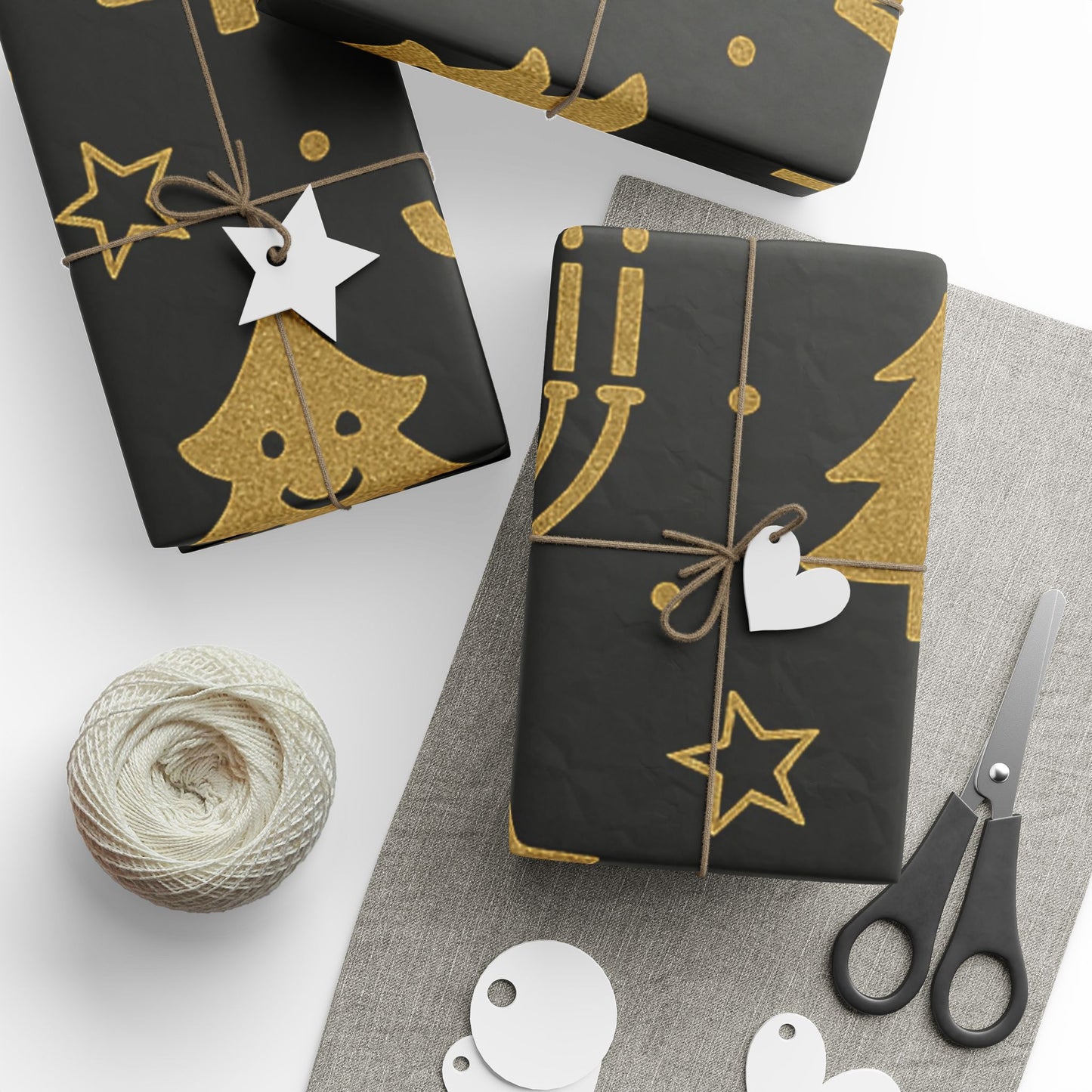 Holiday Wrapping Paper — Black & Gold ‘I Am Joyful’