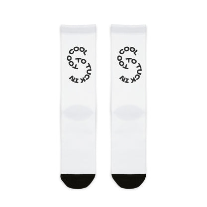 Too Cool Statement Crew Socks | Fun Gift for Teens, Trendy Streetwear, Casual Style, Unique Fashion Accessories, Great for Gifting
