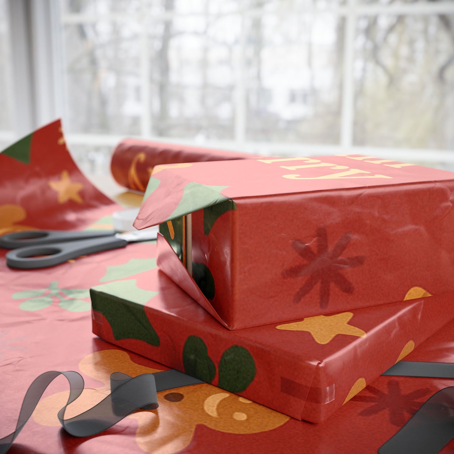 I Am Merry Wrapping Paper — Festive Gingerbread & Tree Holiday Gift Wrap