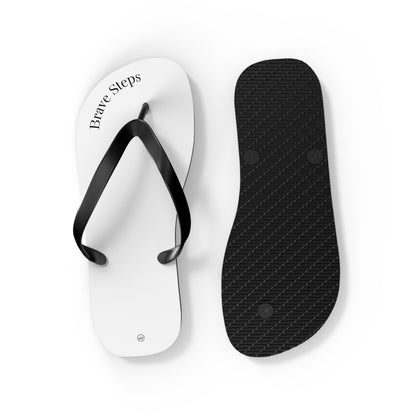 Brave Steps | White Flip Flops