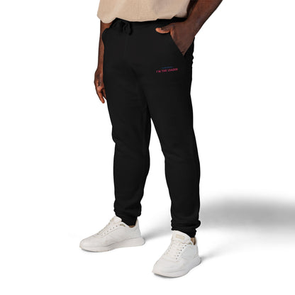 "I'm not Bossy, I'm the Leader" Cozy Unisex Fleece Sweatpants - Casual Comfort, Perfect for Lounging, Home, Holidays, Gift for Him / Her, Embroidered Style