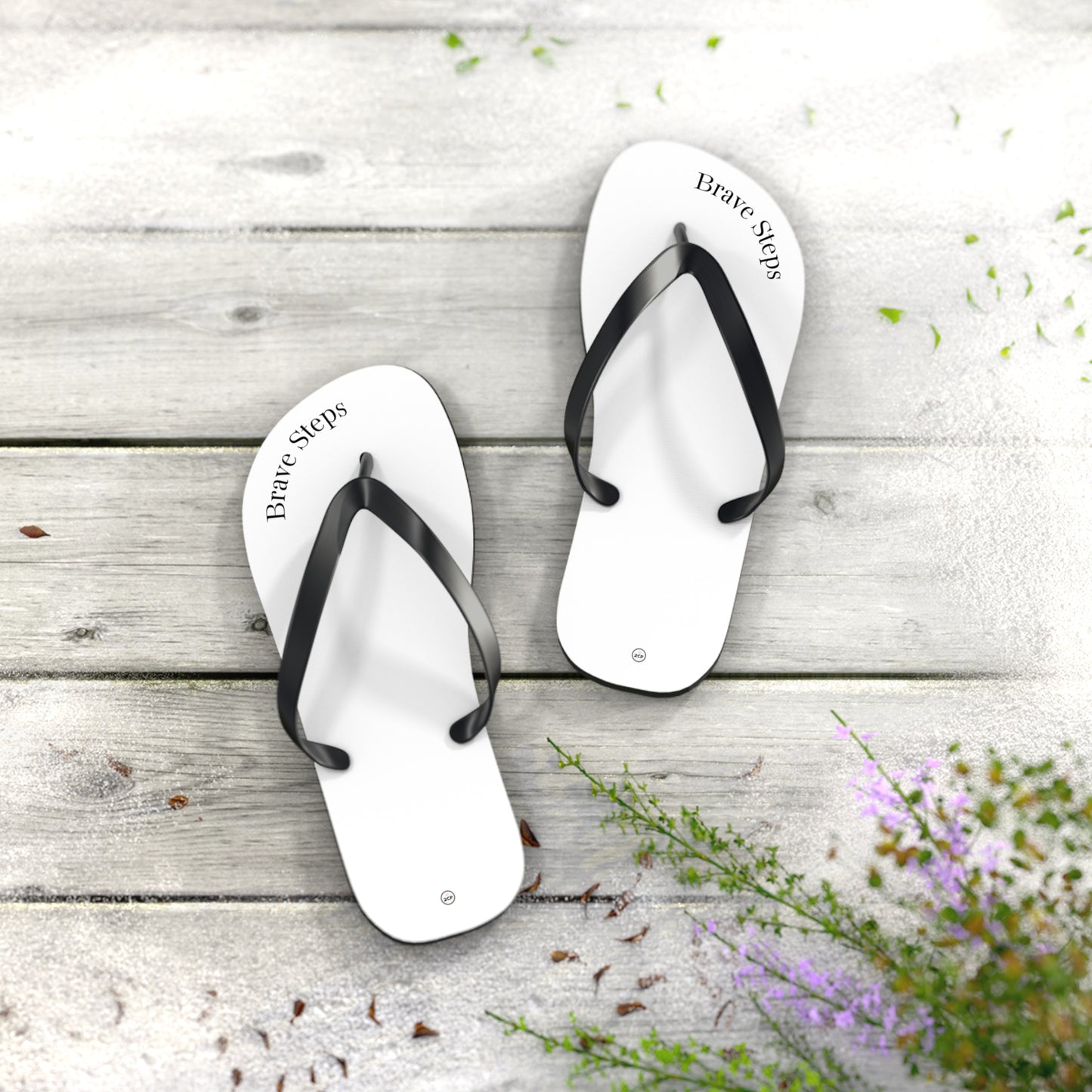 Brave Steps | White Flip Flops