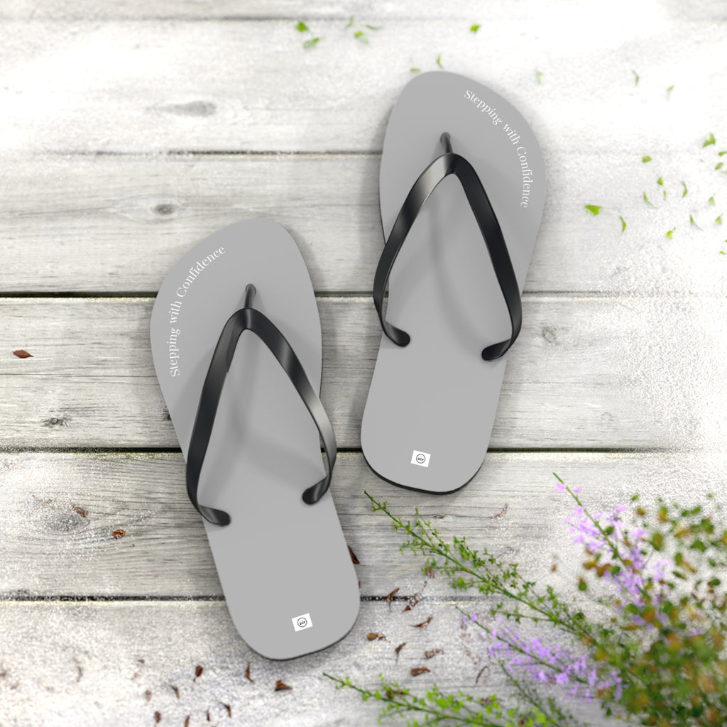 Stepping With Confidence-LIght Grey Flip Flops